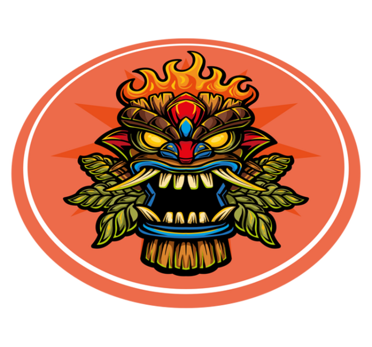 Tiki maskesi gençler pvc halı - TenStickers