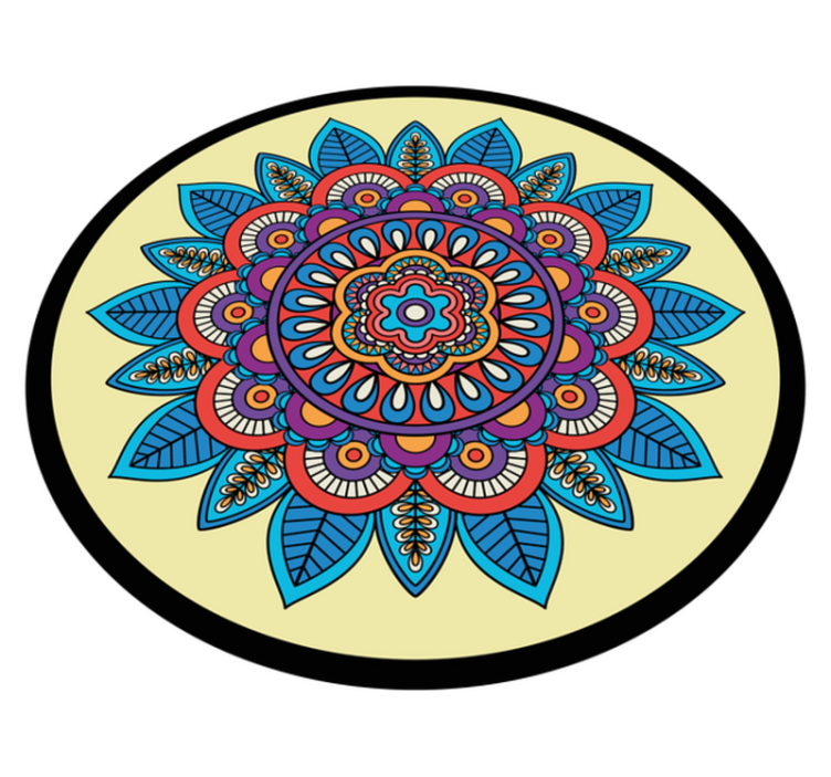 Renkli dairesel motif mandala pvc halı - TenStickers