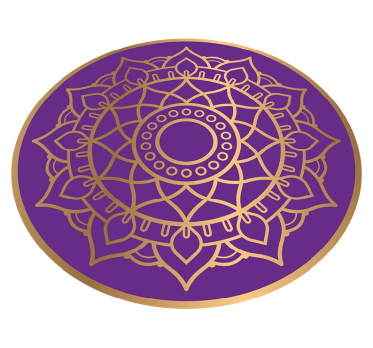 Mor ve altın motif mandala pvc halı - TenStickers