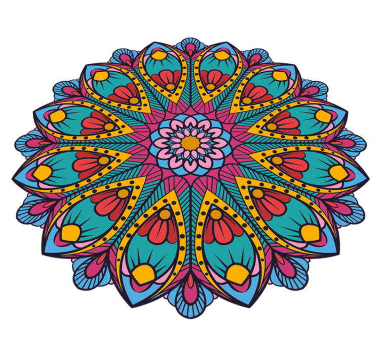 Gökkuşağı renkleri mandala vinil halı - TenStickers