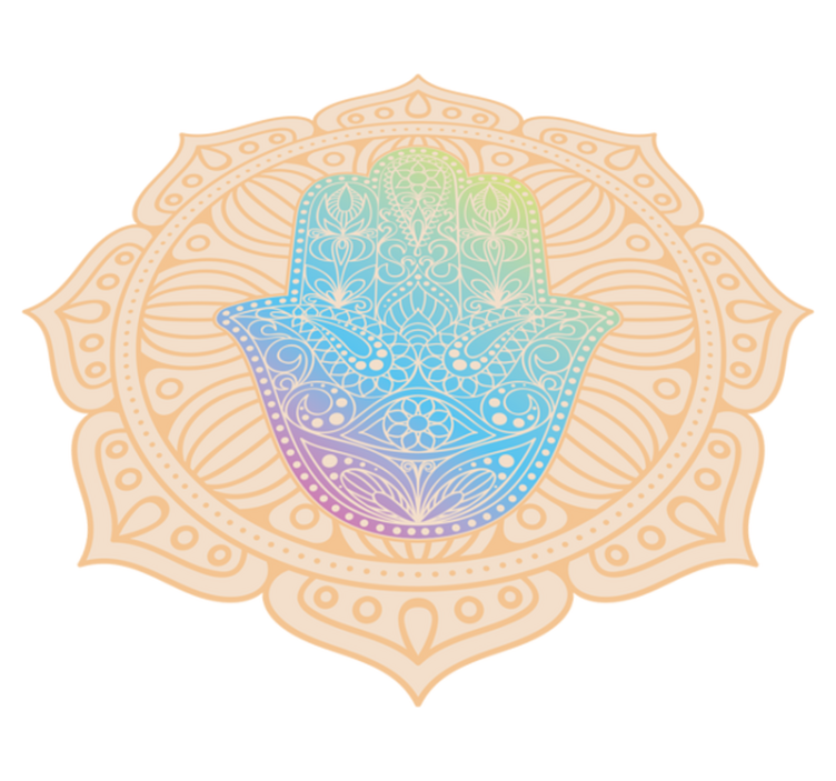 Renkli el göz mandala vinil halı - TenStickers