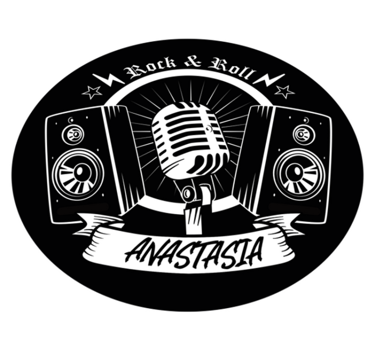 Isimli rock and roll gençler pvc halı - TenStickers