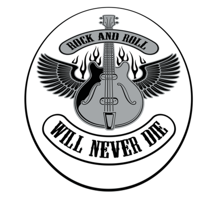 Rock and roll asla ölmeyecek isimlerle pvc halı - TenStickers