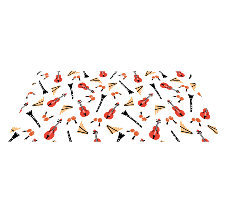 Müzik aleti deseni pvc halı - TenStickers