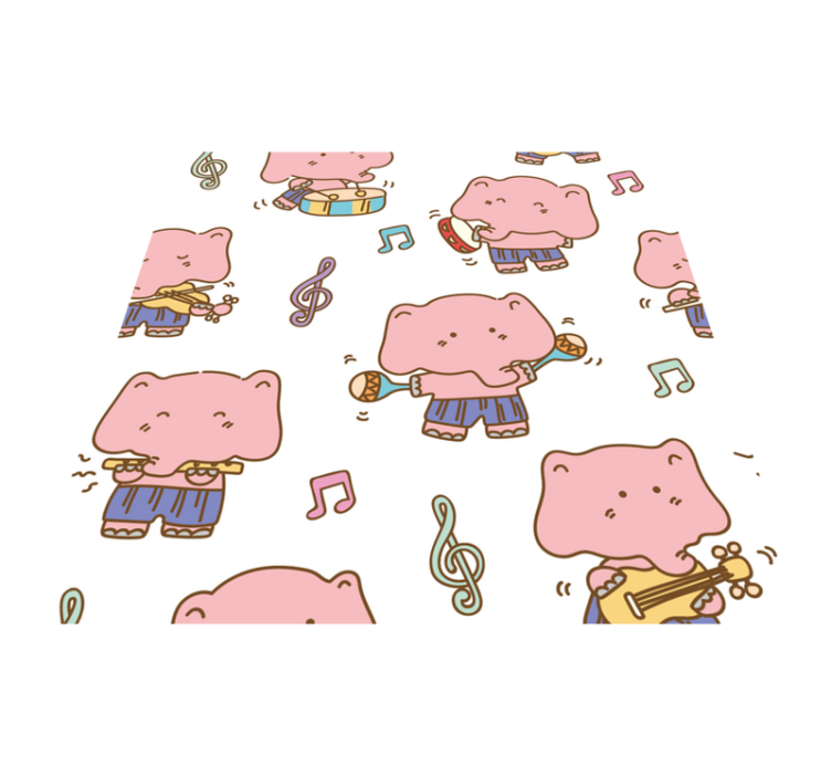 Müzikal filler teması pvc halı - TenStickers