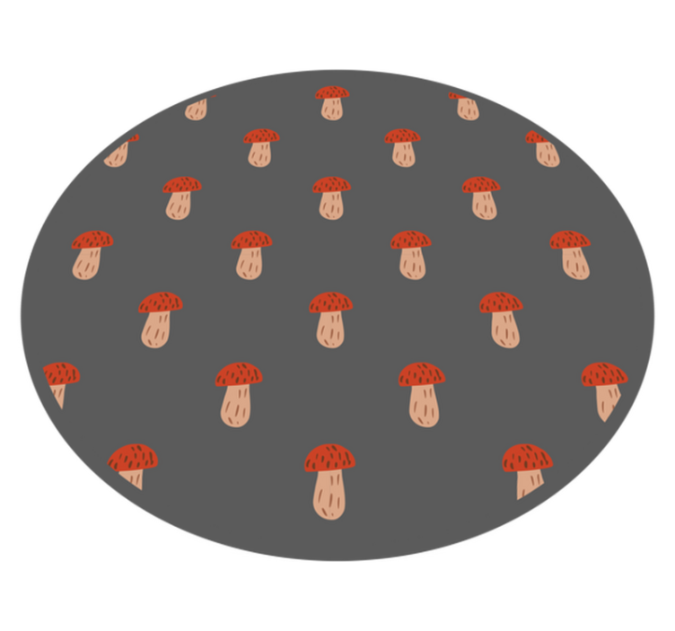 Mantar desenli yuvarlak mutfak pvc halı - TenStickers