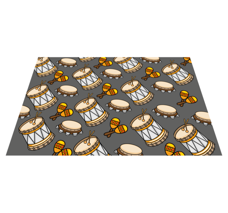 Müzik aleti davul simgeleri dikdörtgen halı - TenStickers