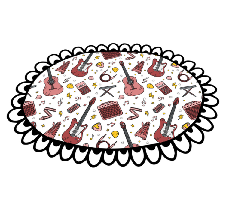 Müzikal unsurlar motifi pvc halı - TenStickers