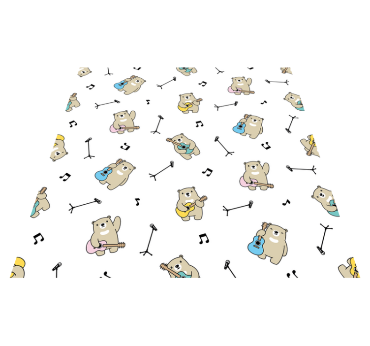 Müzikal ayılar deseni bebek pvc halı - TenStickers