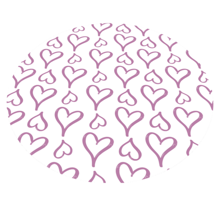 Doku pvc halı pembe kalp deseni - TenStickers