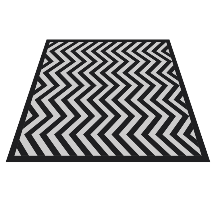 Geometrik pvc halı siyah ve gri zigzag - TenStickers