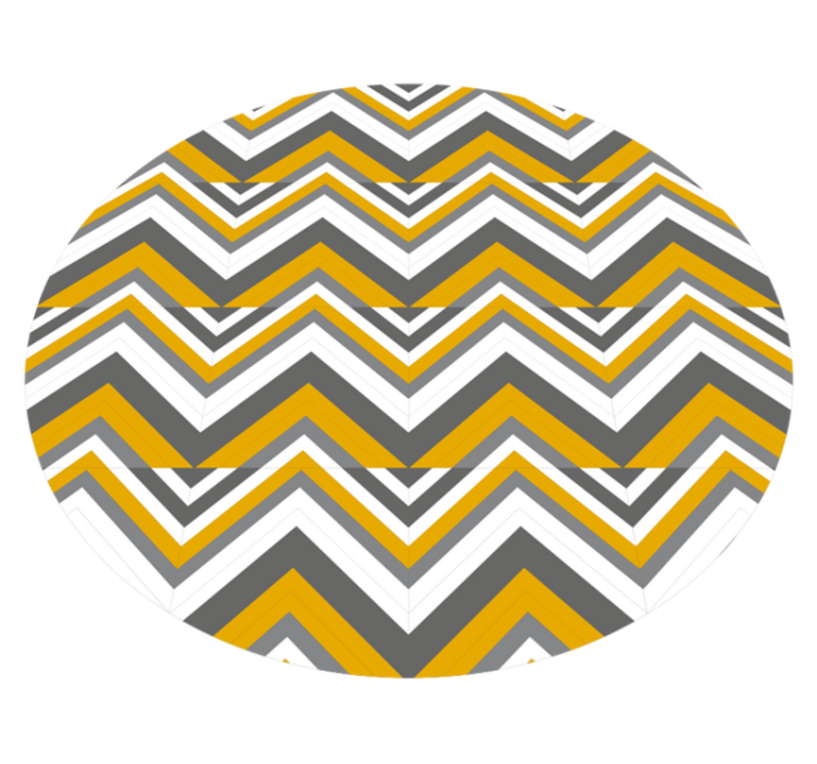 Geometrik pvc halı gri ve sarı chevron - TenStickers