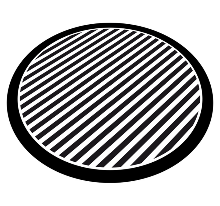 çapraz siyah beyaz desen dairesel halı - TenStickers