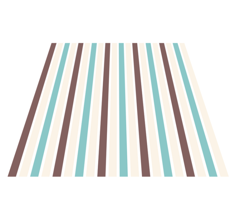 Retro mavi ve beyaz desenli kare vinil halı - TenStickers