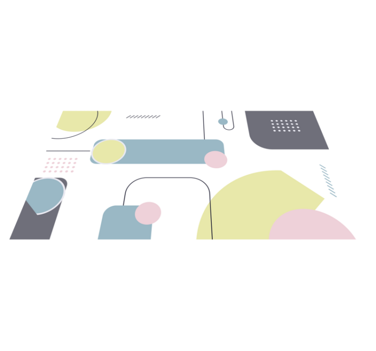 Pastel geometrik arka plan dikdörtgen halı - TenStickers