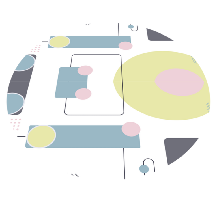 Geometrik pvc halı soyut daire Şekilleri - TenStickers