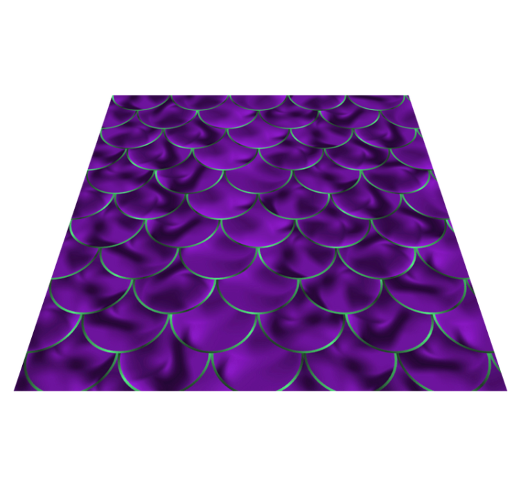 Hayvan baskı pvc halı deniz kızı pulları deseni - TenStickers