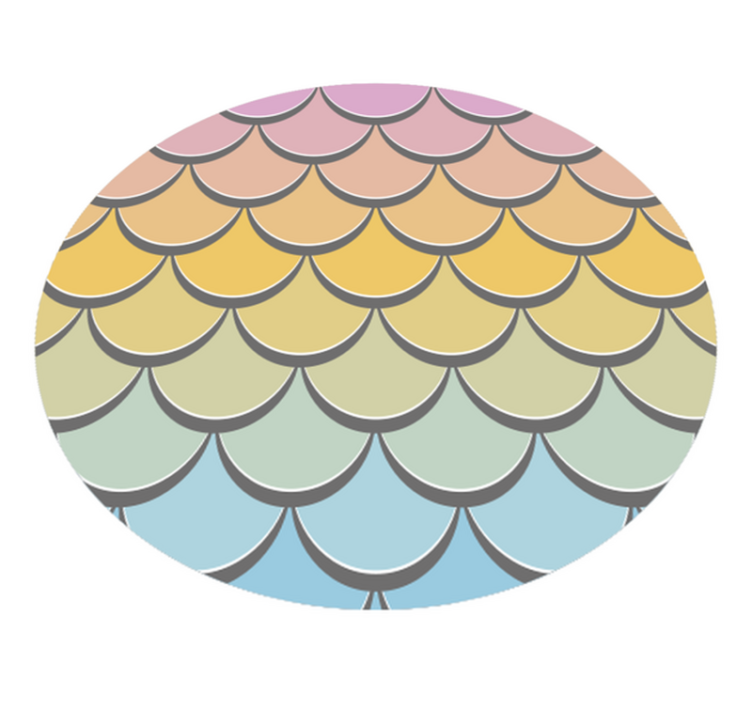 Orijinal balık pulu desen dairesel halı - TenStickers
