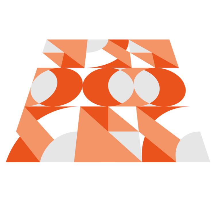 Geometrik pvc halı retro geometrik motif - TenStickers