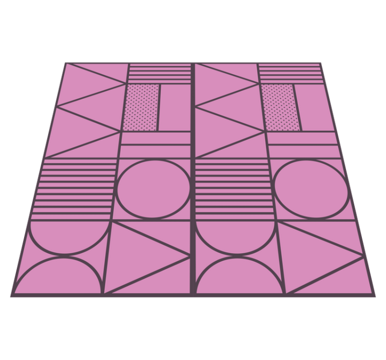Pembe şekiller motifi geometrik pvc halı - TenStickers