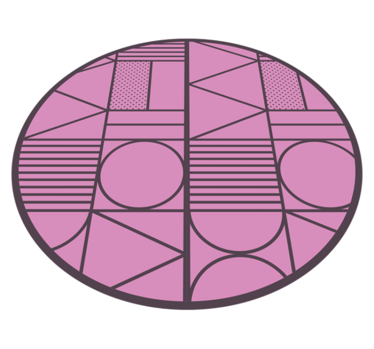 Pembe şekiller geometrik pvc halı - TenStickers