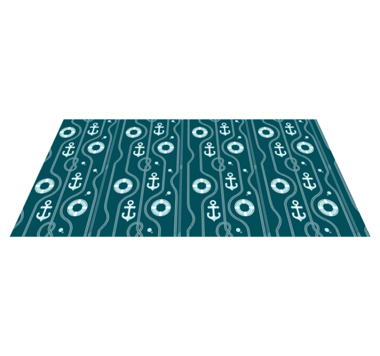Mavi denizcilik çapası banyo pvc halı - TenStickers