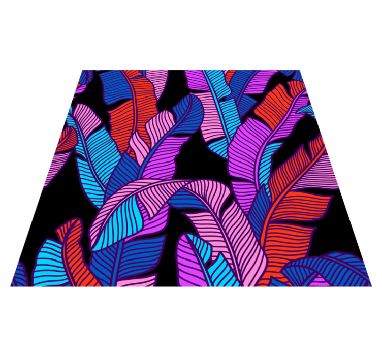 Canlı yaprak desenleri çiçekler ve bitkiler pvc halı - TenStickers