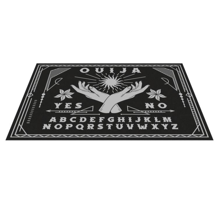 Siyah beyaz ouija tahtası eski halı - TenStickers