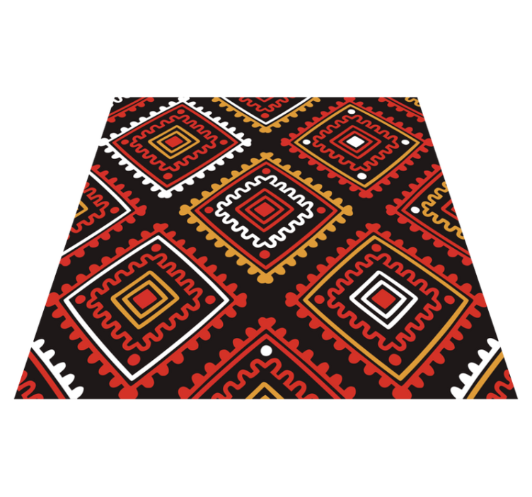 Geometrik desen sıcak renkler etnik kilim - TenStickers