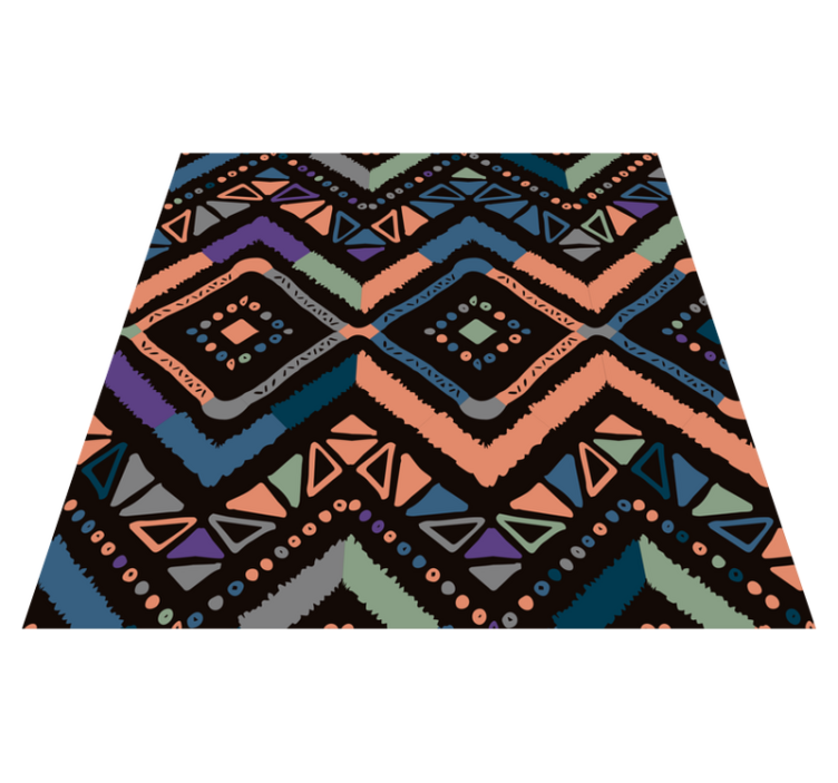 Geometrik renkli bölümler iskandinav pvc halı - TenStickers