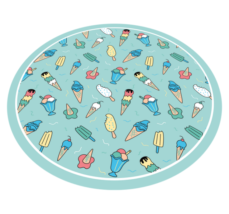 Elle çizilmiş yaz dondurma desen modern halı - TenStickers