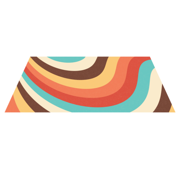 Retro dalga deseni modern pvc halı - TenStickers