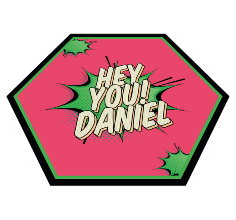 çizgi roman tarzı selamlama isimlerle pvc halı - TenStickers