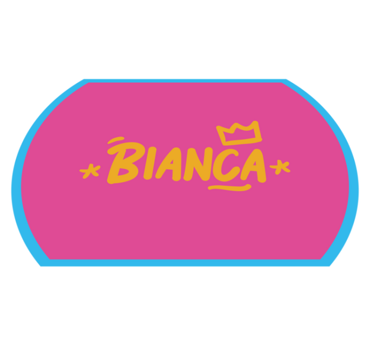 İsimlerle pvc halı mavi kenarlı halı - TenStickers