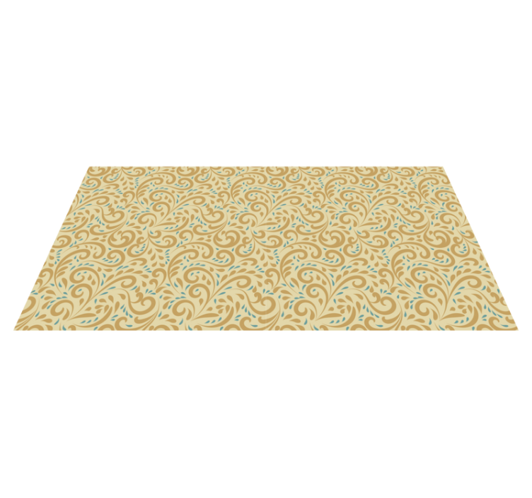 Botanik girdap elemanı çiçekler ve bitkiler pvc halı - TenStickers