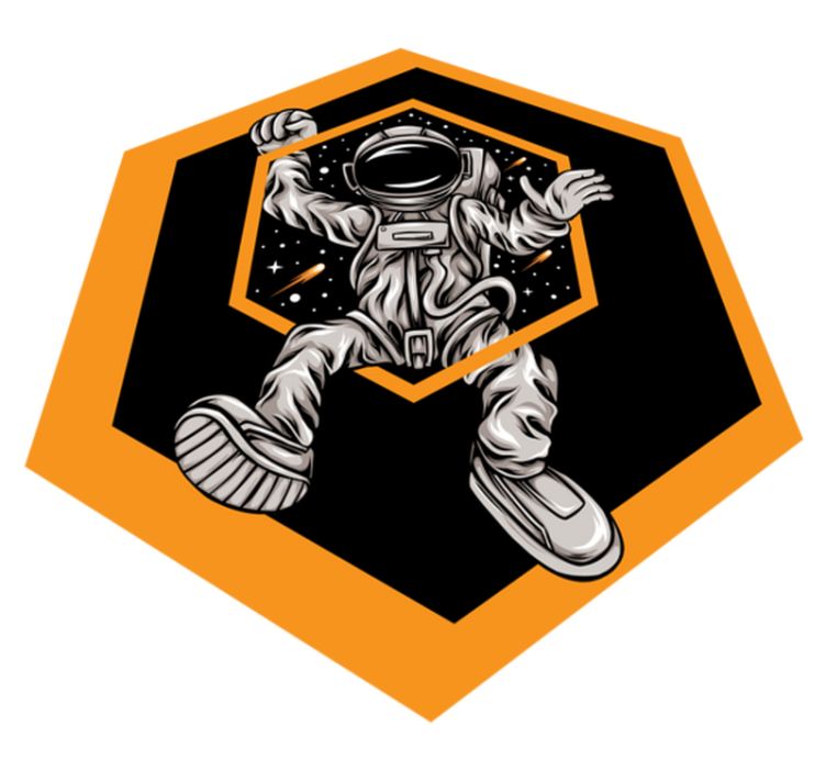 Kozmik astronot macerası yıldızlar pvc halı - TenStickers