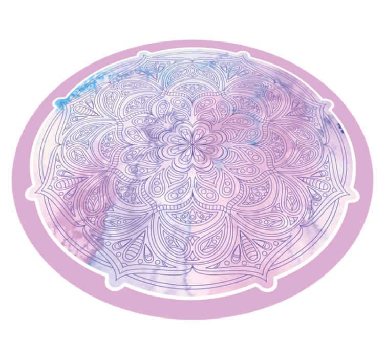 Pastel pembe çiçekli mandala pvc halı - TenStickers