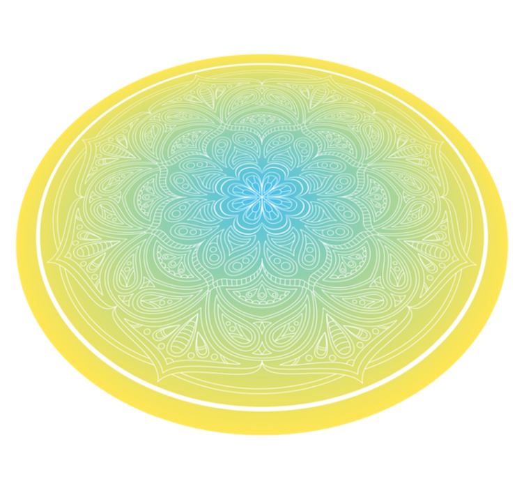 Karmaşık çiçek deseni mandala pvc halı - TenStickers