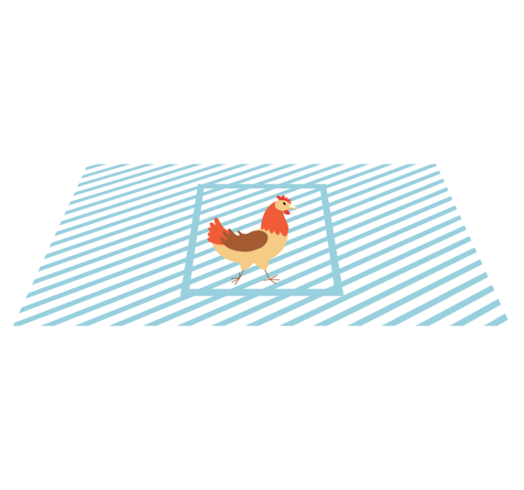 Horoz tavuk el çizimi hayvan kilim - TenStickers