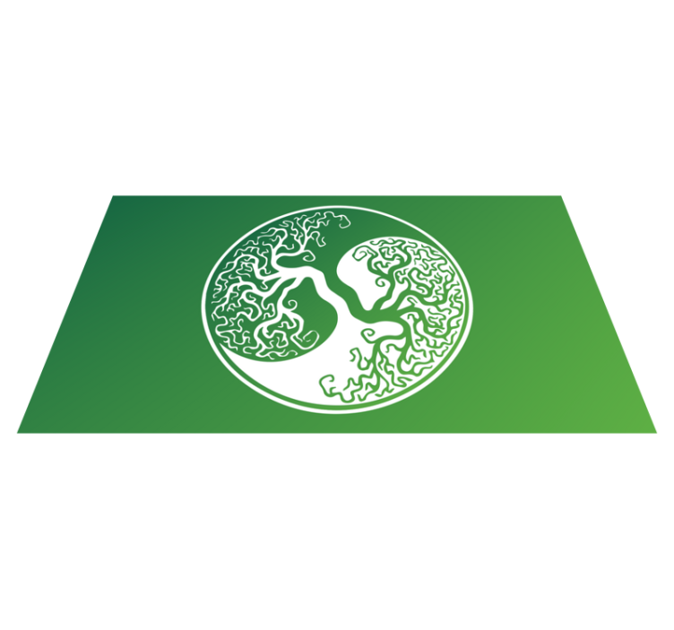 Orijinal yin yang hayat ağacı dikdörtgen kilim - TenStickers