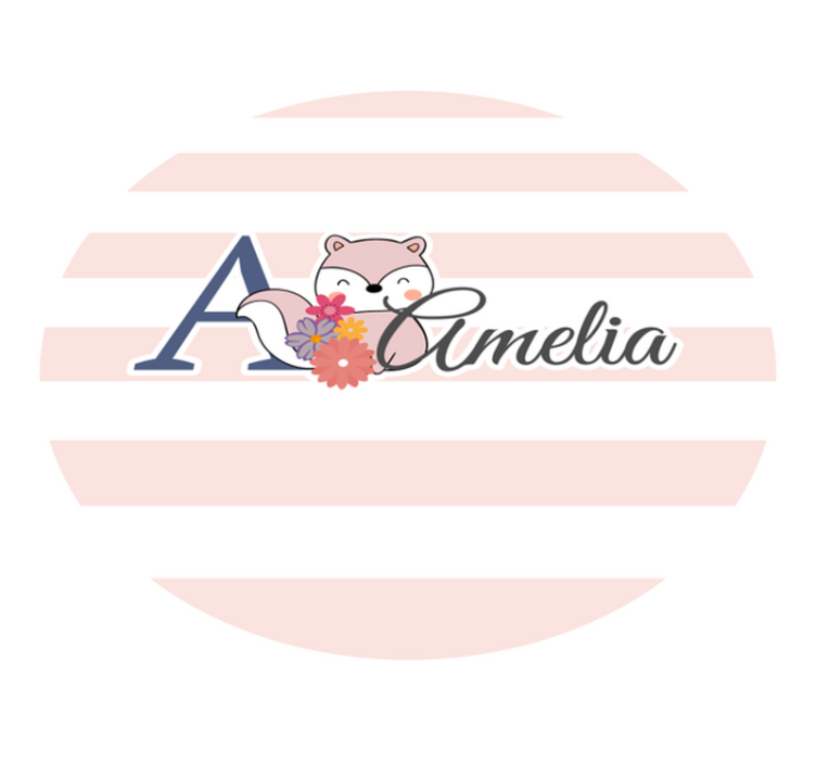 özelleştirilebilir tilki tasarımı isimlerle pvc halı - TenStickers