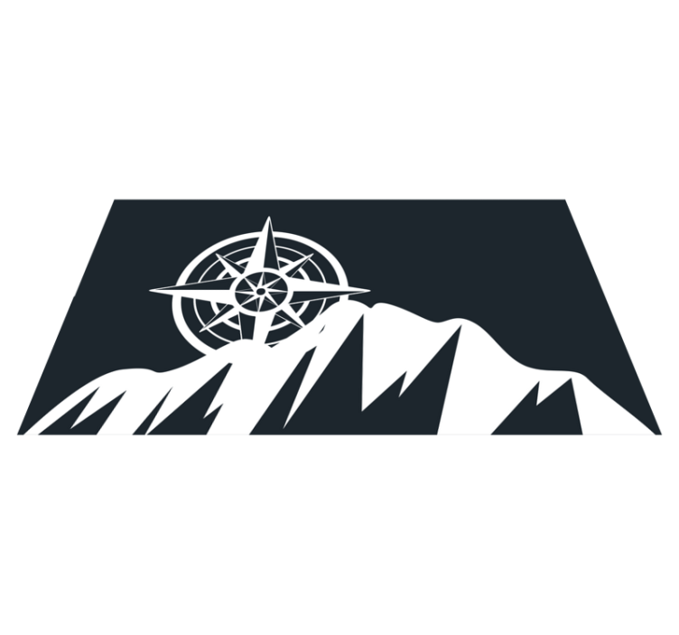 Pusula dağ sanat eseri modern pvc halı - TenStickers