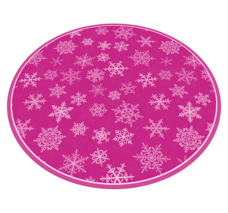 Pembe kar tanesi deseni Noel pvc halı - TenStickers