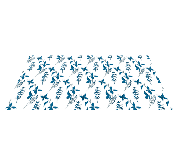 Mavi çiçek desenli çiçekli kilim - TenStickers