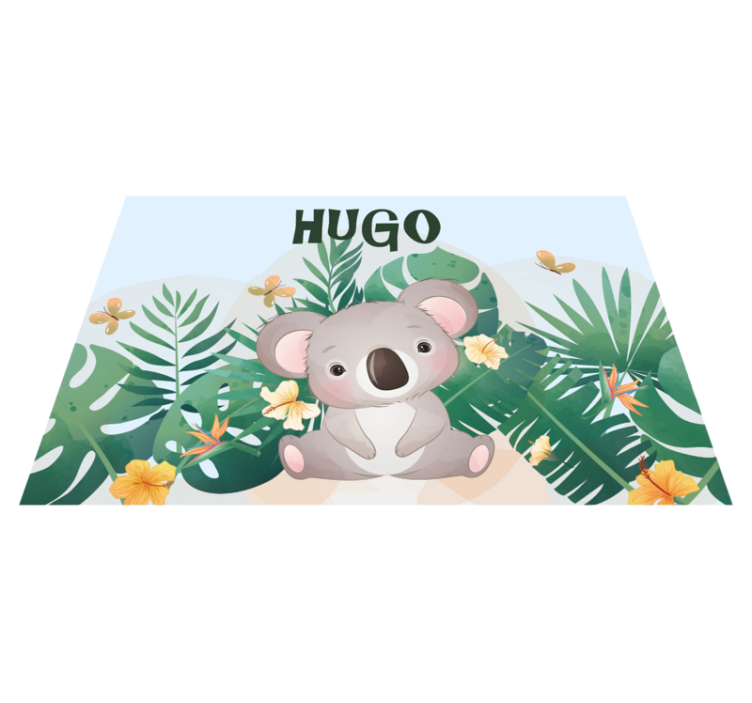 Koala teması isimlerle pvc halı - TenStickers