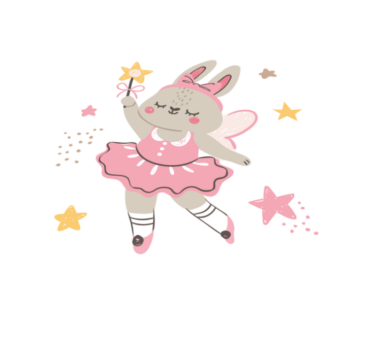 Asa ile dans eden tavşan çocukta pvc halı - TenStickers