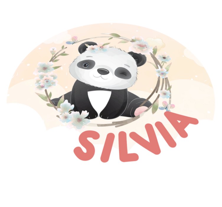 Adı kare vinil halı ile sevimli hayvanlar panda - TenStickers