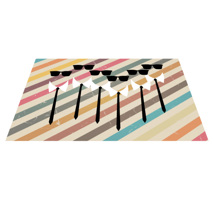 şık grup kıyafetleri çizgili pvc halı - TenStickers