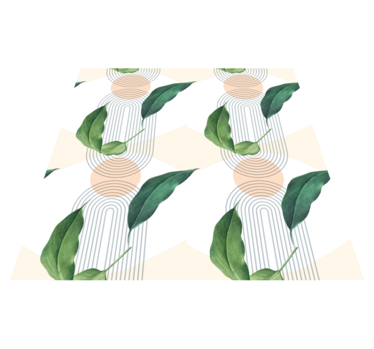 Yapraklı geometrik desenler doğa pvc halı - TenStickers