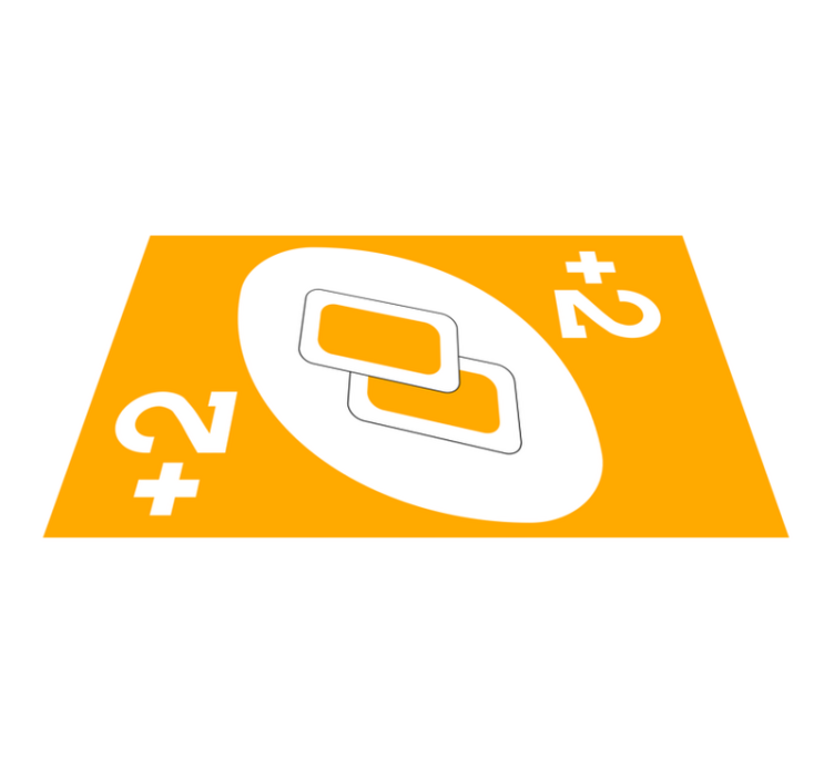 Uno kartları artı iki sarı genç vinil halı - TenStickers